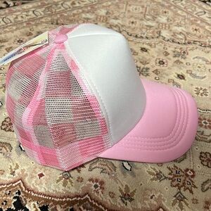 Pink and White Trucker Hat Blank Front Panel for Design
